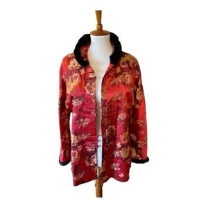 DA TANG YI FANG Red Silk Blend Oriental Jacket